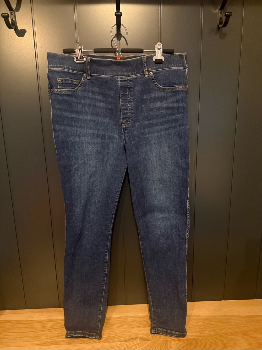 👖Spanx Women’s Pull On Skinny Jeans Jeggings Dark Wash - Size XL